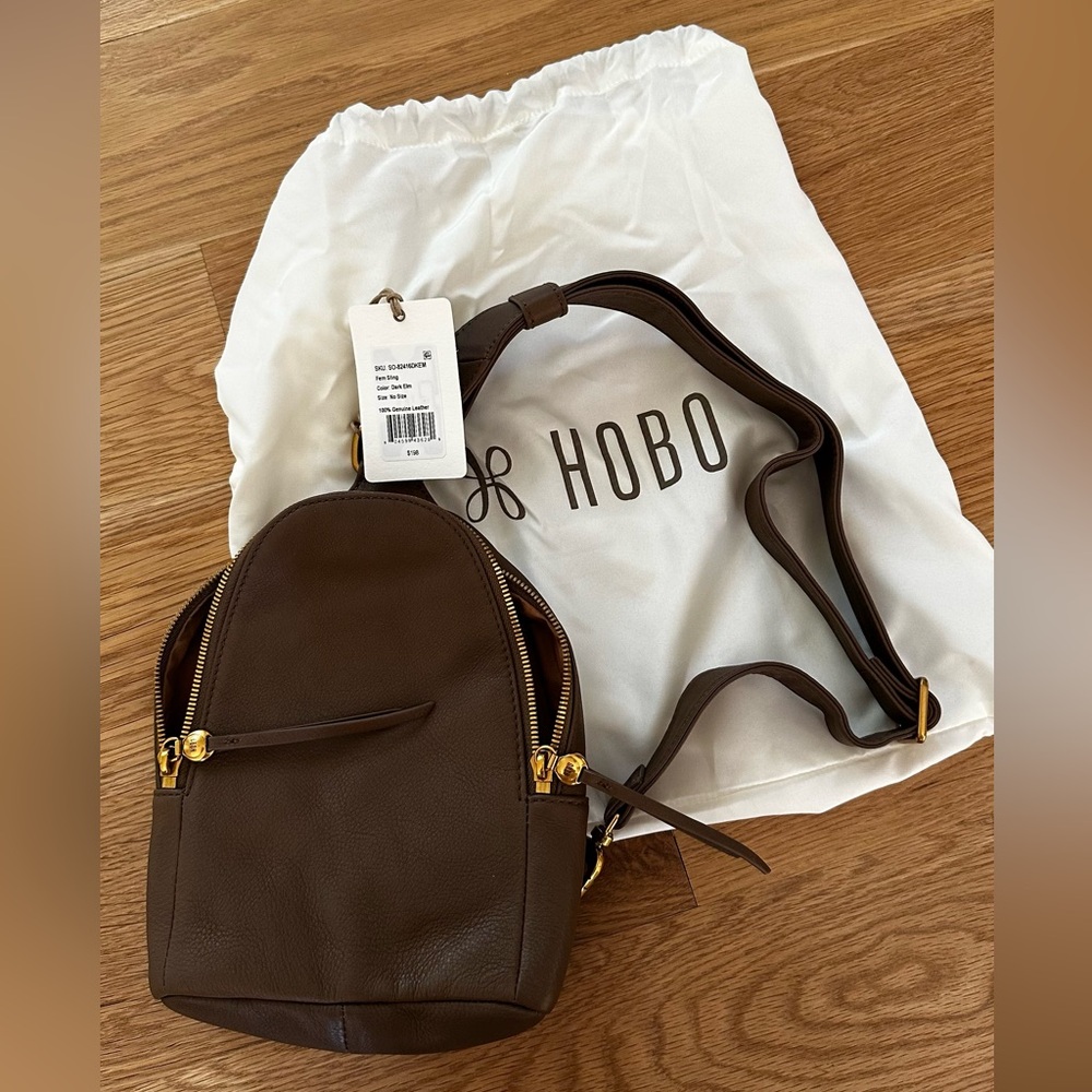 NEW, unused Hobo Bags Fern Sling Bag in Dark Elm Colorway - leather bag